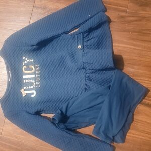 Juicy Couture Blue Quilted Top and Leggings Set